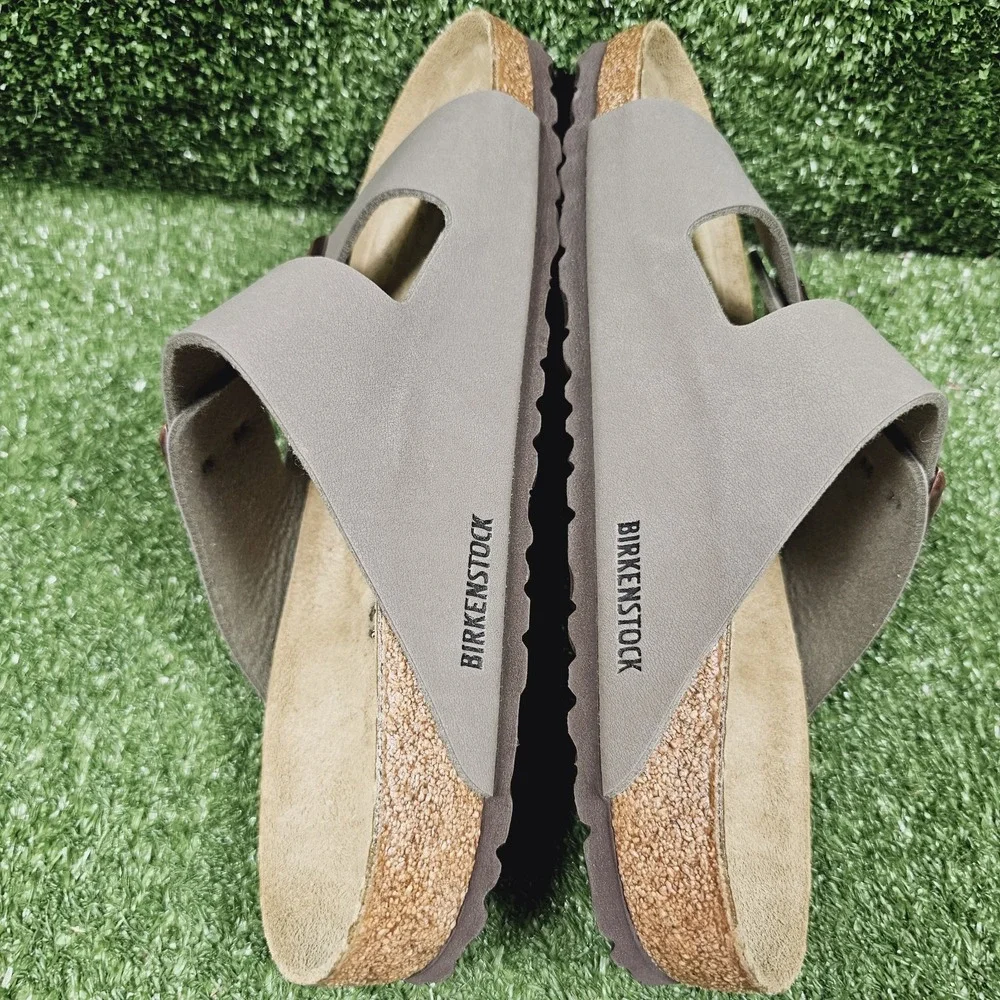 Birkenstock Arizona Buckle Brown Mocca Leather Slides Mens Size US 10 EU 43